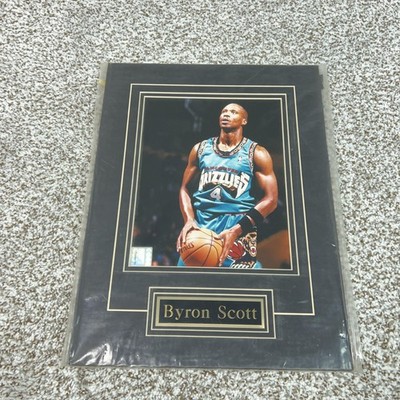 Vancouver Grizzlies Photo NBA Basketball Byron Scott Matted Teal 90s 17x11.5