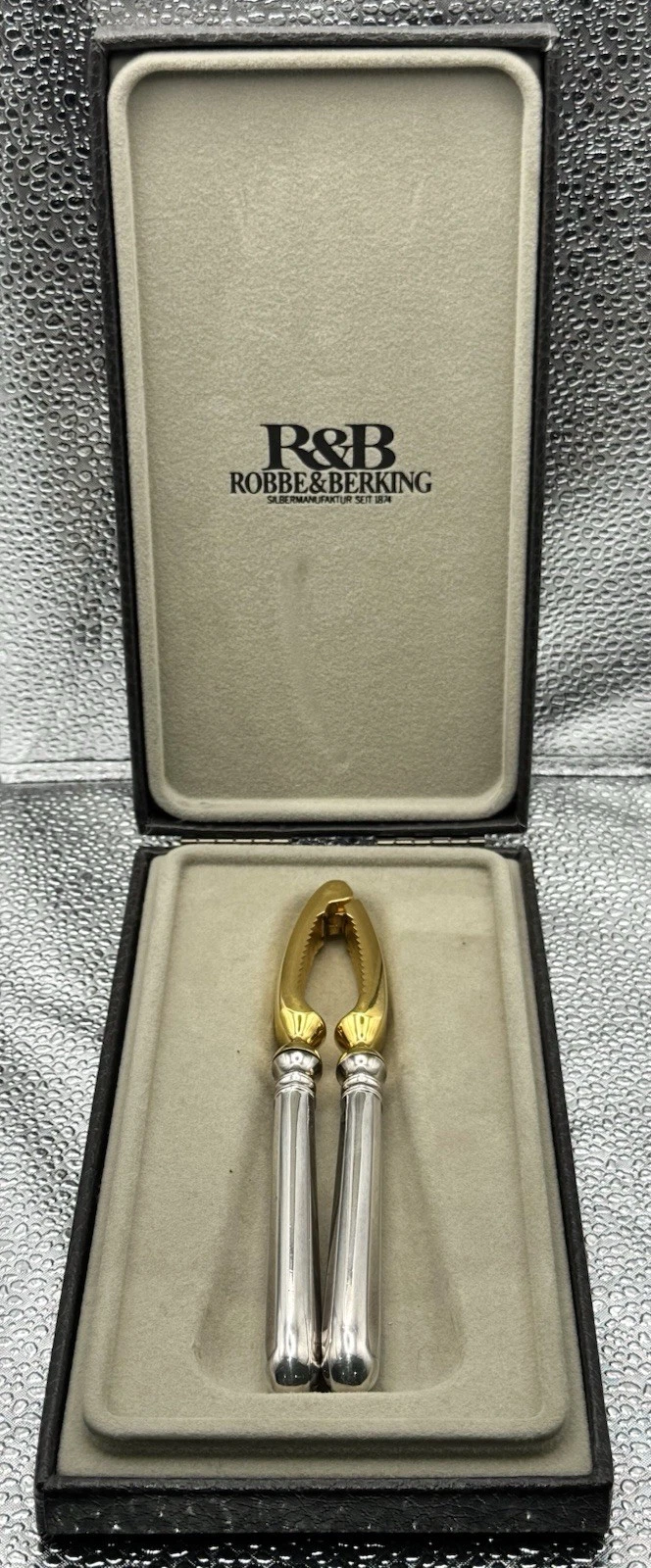 German Robbe & Berking Nutcracker in Case - 90 Silver-Plated & Gold-Plated Jaws