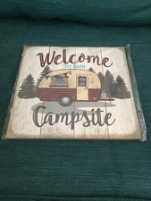 Welcome to Our Campsite Wood Wall Sign