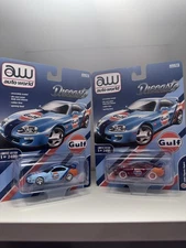 AUTO WORLD DIECASTZ EXCLUSIVE 1994 TOYOTA SUPRA Gulf  RED CHASE  NEW