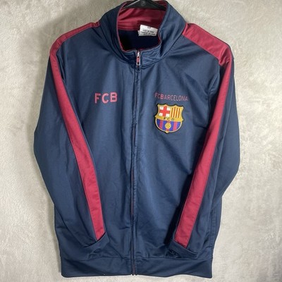 FCB Barcelona Track Jacket Adult Small Blue Burgundy Logo Soccer Mens 3421