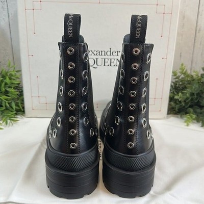 Alexander McQueen Leather Grommets Eyelet Details Stack  display picture 1