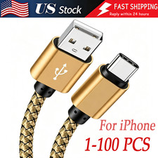 Braided USB Type-C For iPhone 17/16/15 Cable Fast Charger Charging Data Cord Lot