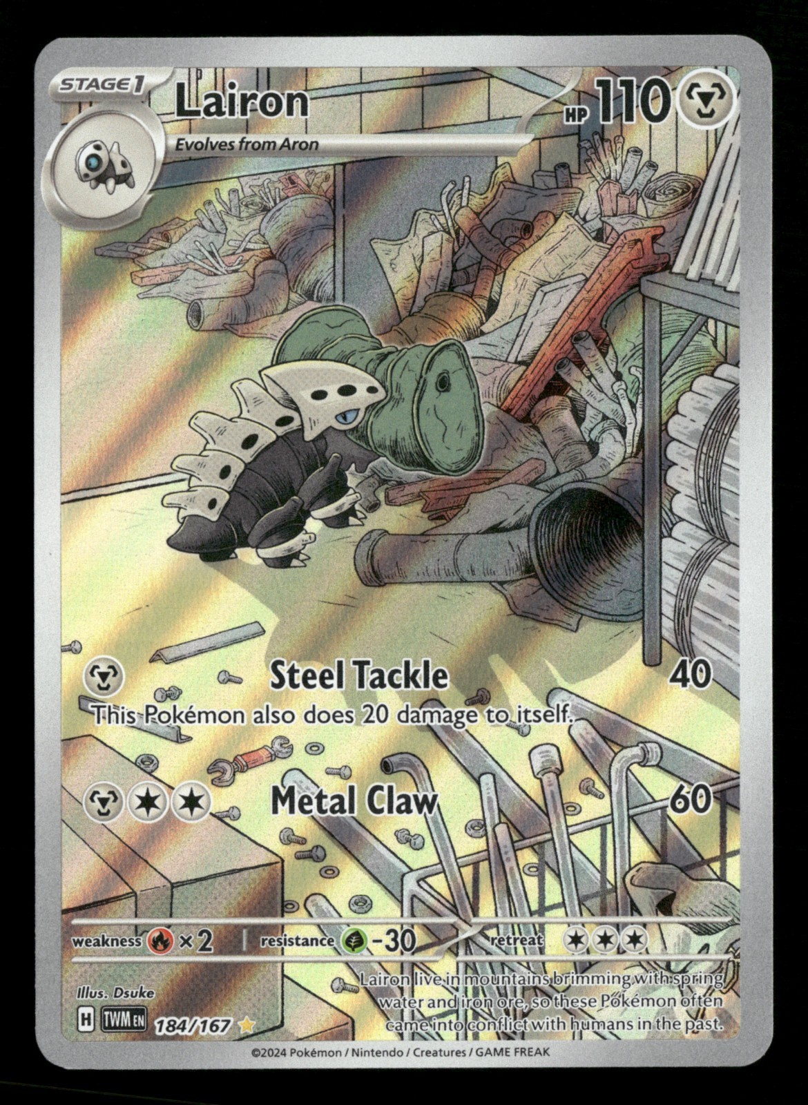 Lairon - 184/167 - Illustration Rare - Twilight Masquerade - Pokemon - NM/M