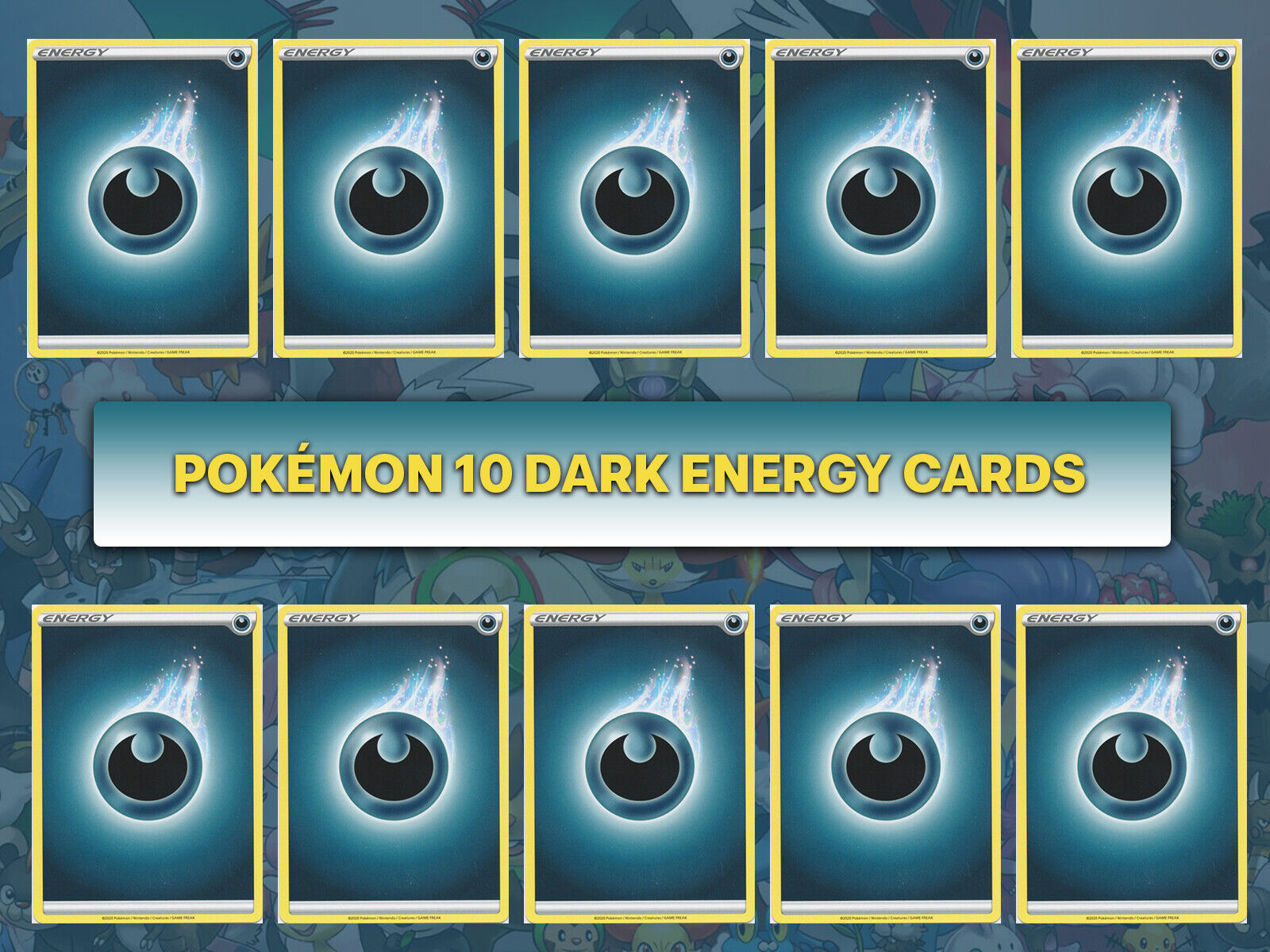 80 Basic Energy Cards Pokemon TCG - 10 of Each Type Near Mint - Pack Fresh