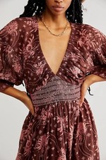 Free People Dress Golden Hour Maxi Dress Chocolate Brown X Small  RRP £158