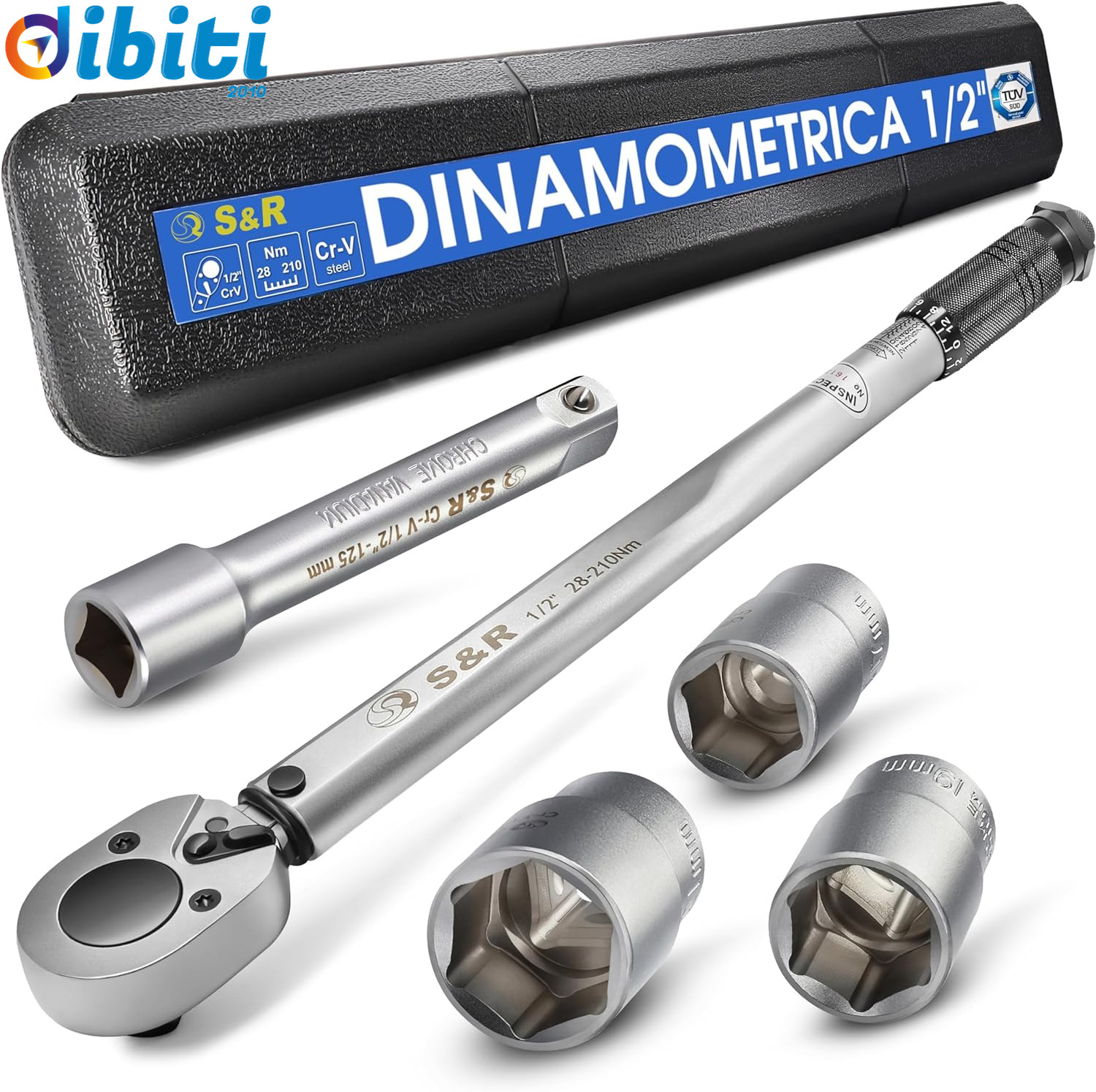 S&r Chiave Dinamometrica 1/2 (28-210 Nm) Professionale da 47.5 Cm per Auto Moto. - Immagine 1