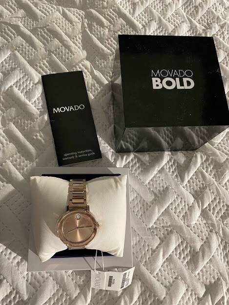 New Movado Bold Evolution Rose Gold Dial Rose Gold Steel 