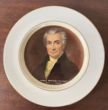 Vintage President James Monroe Commemorative Portrait Plate 1817 - 1825