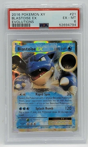 2016 Pokemon XY Evolutions #21 - PSA 6 - BLASTOISE EX