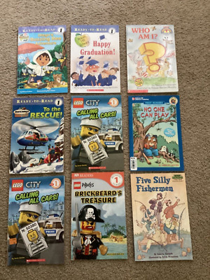 Lot of 8 Beginning Reader Paperback Books.  Lego, Matchbox, Little Critter, +