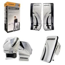 PowerTek Barikad V2.0 YOUTH Hockey GOALIE Pad Set - 22" Leg Pads, Glove, Blocker