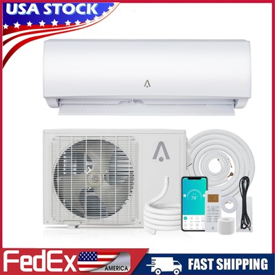 12000 BTU Mini Split Air Conditioner Heat Pump System 19/22 SEER Ductless w/ Kit