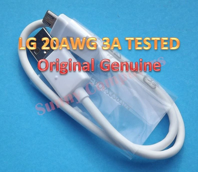 LG Original Genuine Short Micro USB 20AWG Data Fast Charging Cable for G4 G3 G2 - Image 2 of 2