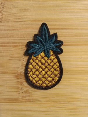 Small Golden Pineapple Embroidered Iron On Patch Free Shipping!