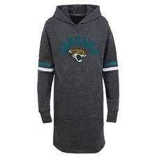 Girl's NFL Jacksonville Jaguars Jump off Long Sleeve Hooded Tunic Shirt, Medium