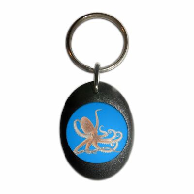 Oval Schlüsselanhänger Oktopus Kunststoff (43 mm x 32,5 mm)