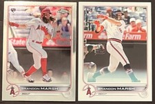 (2) 2022 TOPPS BRANDON MARSH IMAGE VARIATION ROOKIE RC #243 CHROME #133 ANGELS