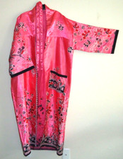 Handmade Women's Asian Pink Kimono Robe One Size