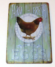 Chicken Farm Fresh Free Range EGGS Tin Sign 8" x 12 "