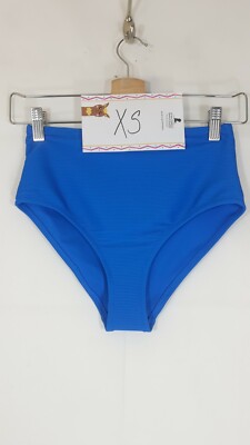 Old Navy Women s Varies Sizes Blue High Waist Textured Swimsuit Bottoms