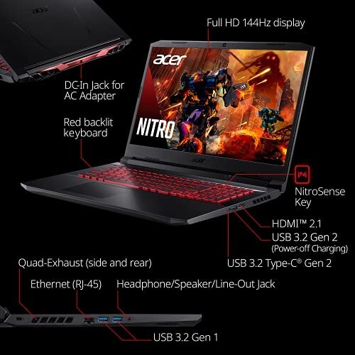Acer Nitro AN515-57 (256GB SSD, Intel Core i5 11th Gen