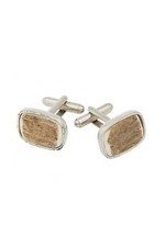 Highland Scottish Staghorn Cufflinks, Kilt Accessories, Polished Pewter