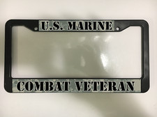 Us Marine Combat Vet Veteran American Camp America Black License Plate Frame Us Marine Combat Vet Veteran American Camp America Black License Plate Frame