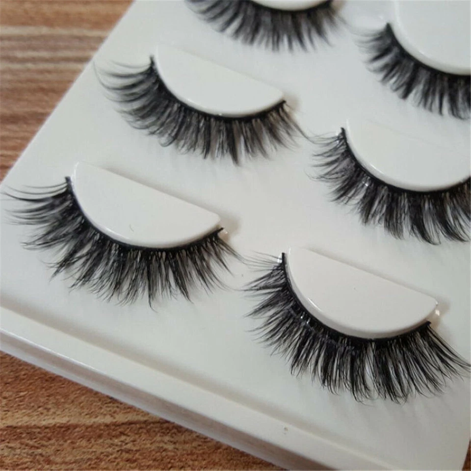 3 6 15 Pairs 100% Real 3D Mink Makeup Cross False Eyelashes Eye Lashes Handmade - Image 4 of 4