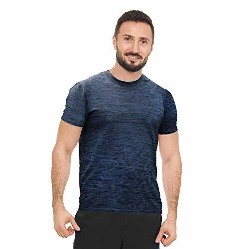Camisetas atléticas activas de corte seco para hombre cuello redondo correr entrenamiento Foto 2 de 4