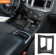 Console Gear Shift Box Panel Trim Cover For Dodge Charger 2015-2022 Carbon Fiber
