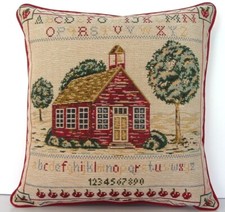 Red School House Sampler w/ Alphabet, Number ...