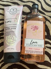 Bath  Body Works AROMATHERAPY LOVE Rose Vanilla- Set Body Wash  BodyCream
