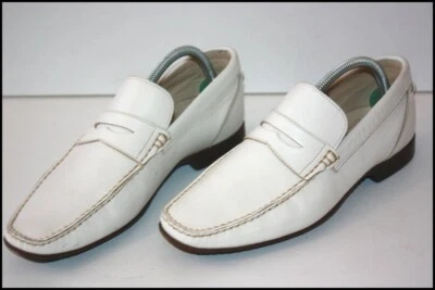 MINELLI Mocassins Cuir Blanc Doublées Cuir T 41 TBE - Photo 1/4