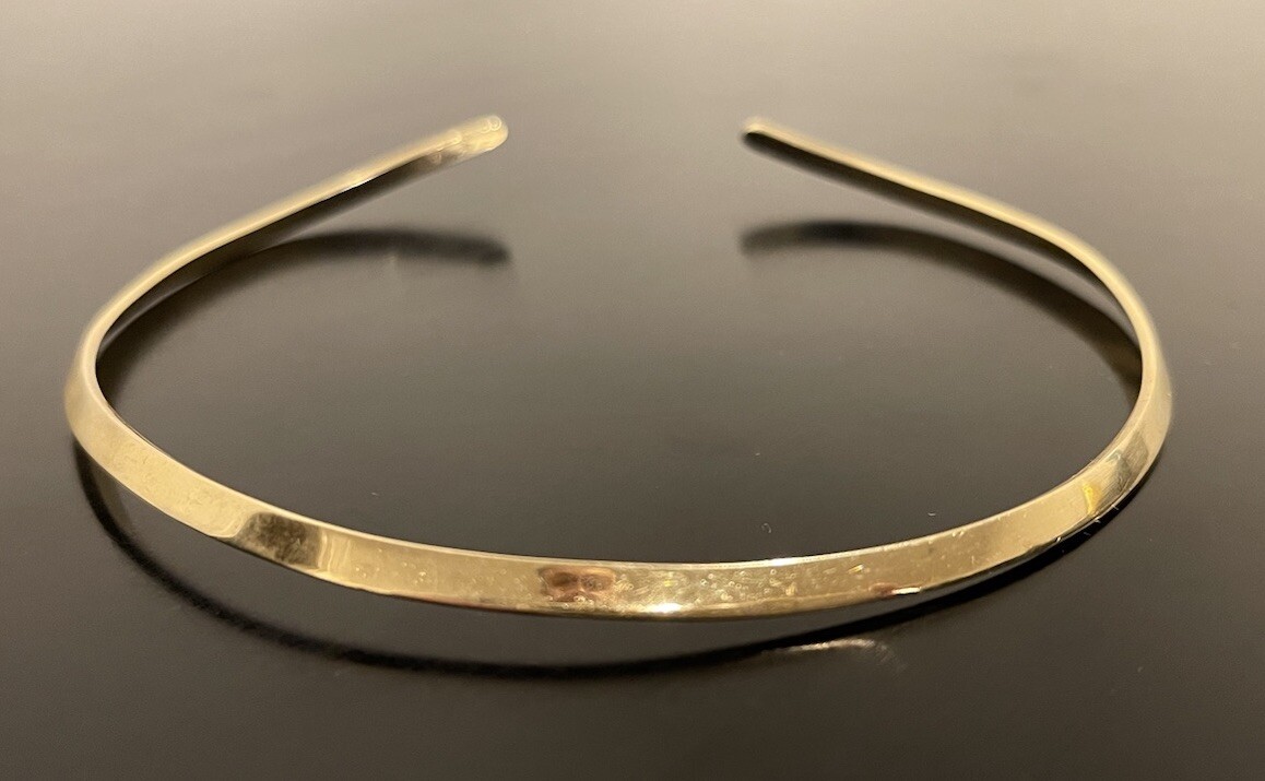 14K Solid Yellow Gold Collar Statement 4mm Wide N… - image 2