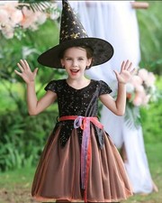 Girls Witch Halloween Costume 11/12 Includes Hat And Belt A1 You need Make Offer