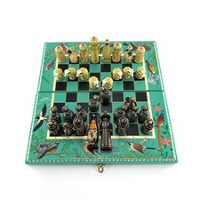 Handcrafted Walnut Chess Set - Luxury Chessboard with Nature-Inspired Motifs