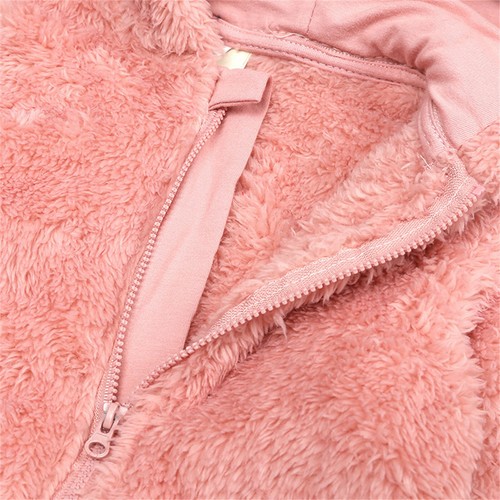 Neugeborenes Baby Mädchen Junge Jacke Fleece Kapuze Fuß Mantel Oberbekleidung Strampler Overall - Bild 7 von 15