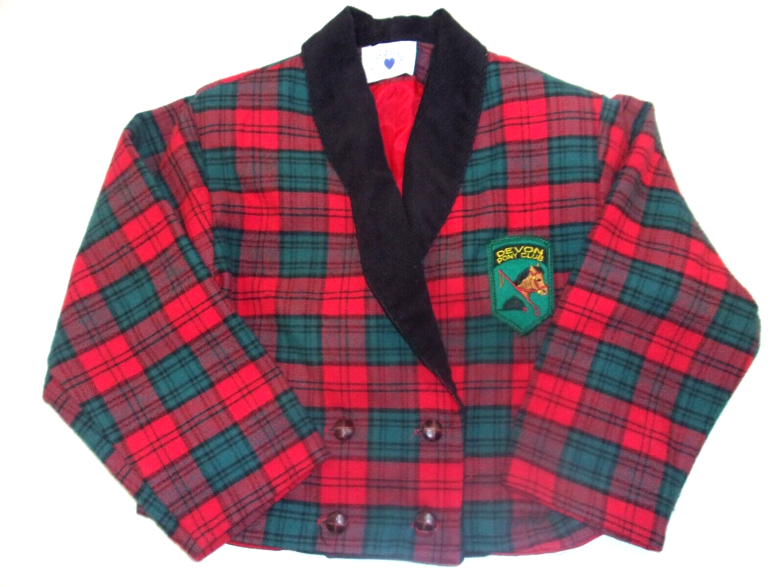 Giacca blazer con corde dure ragazzo taglia 6X6 rosso Natale verde pony nero