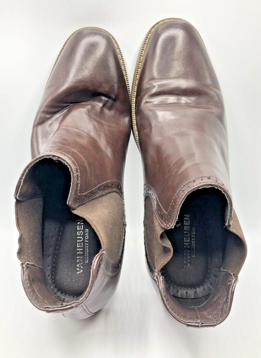 Van Heusen Mens 9.5 Memory Foam Brown Dress-Casual Boots  display picture 3