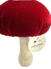 Flora Bunda Deep Red Velvet Mushroom Retro Mushrooms Shelf Sitter Medium