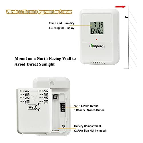Urageuxy Funk Wetterstation mit Außensensor, Wlan 7-in-1 Große Farbkonsole + APP - Bild 3 von 8