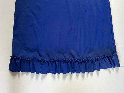 Lands' End Girl's Swim Cover Up Dress Size Large 14 Dark Blue Ruffled Hem VGUC - Picture 2 of 4