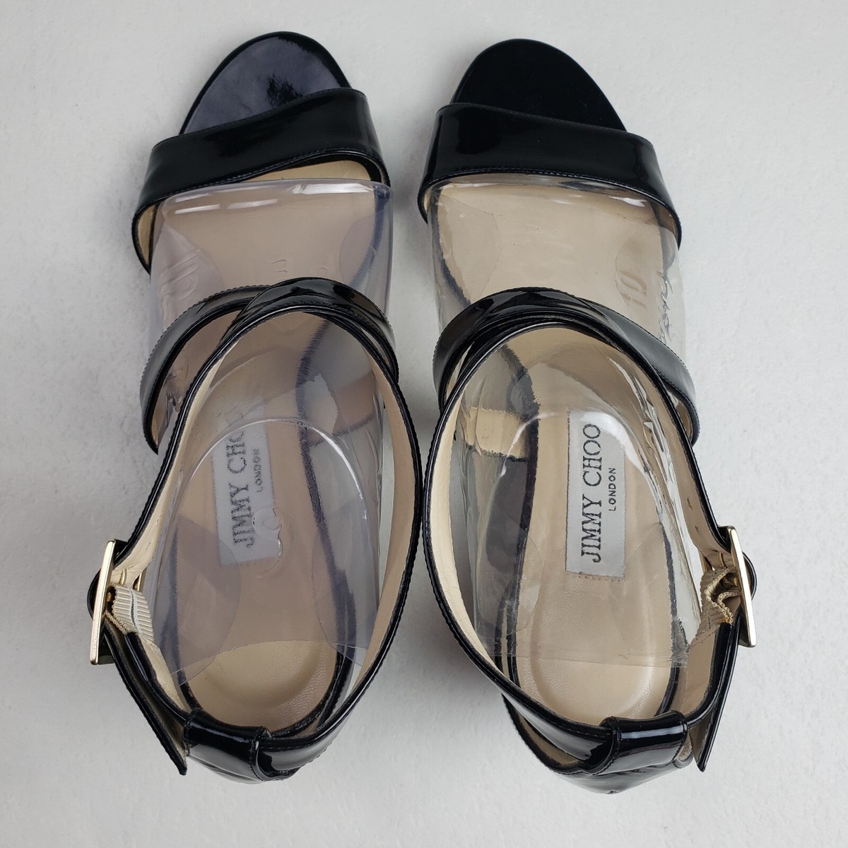 Jimmy Choo Chiara Patent Leather Wedge Womens 7.5 Black Jimmy Choo Chiara Patent Leather Wedge Womens 7.5 Black