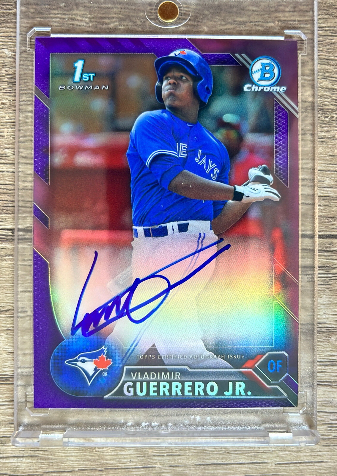 2016 Bowman Chrome Vladimir Guerrero Jr Purple Auto Refractor /250 MVP