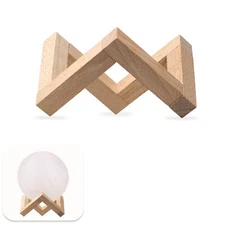 Wood Bracket Moon Lamp Holder Detachable Wooden Stand for 3D Printing Moon O4X5