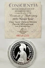 1oz Silver Shield 2021 Never Fear Proof Silver Round #40 Conscientia Series
