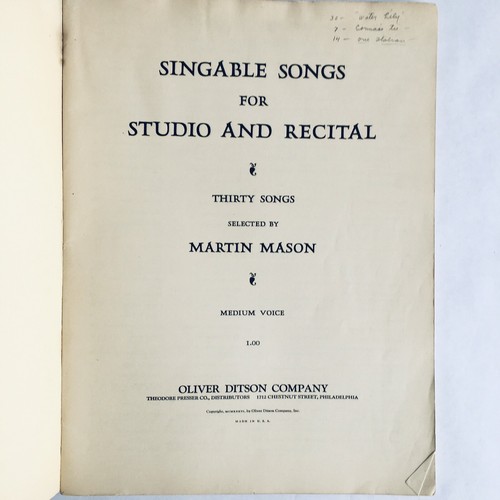 Partituras de piano y voz mediana Martin Mason 1936 30 canciones cantables vintage - Imagen 2 de 6