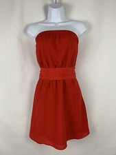 Express Junior Teens Strapless Mini Red Dress With Side Pockets Size XS