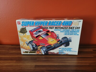 Bandai 1989 super hyper racer 4WD motorized race car SEALED FIRE SHARK LOOK B